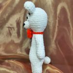 Elegancki biały miś pluszowy handmade w muszce - Miś z muchą