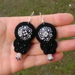 Czarne Kolczyki soutache - 