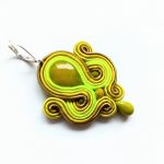 Olive Jade kolczyki sutaszowe - 