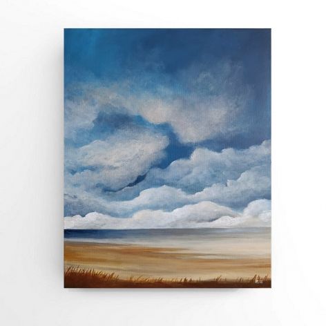 Na plaży- obraz akrylowy 50/40 cm.