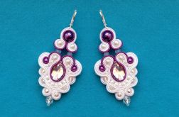 Kolczyki Biało-fioletowe & kryształy