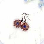 Miedziane kolczyki koła z lapis lazuli - Miedziane kolczyki koła z lapis lazuli