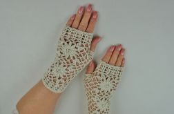 RĘKAWICZKI MITENKI HANDMADE BEŻOWE