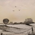 Pejzaż 2-akwarela formatu- A5 - 