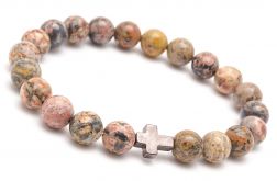 BRANSOLETKA MĘSKA Z KAMIENI JASPIS jh262