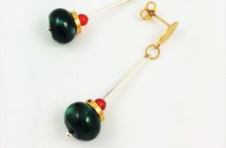 Kolczyki długie z chryzokolą.