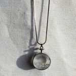 Długi naszyjnik z kryształową zawieszką - sekretnik - Fasetowany kryształ