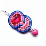Hot Pink  kolczyki sutaszowe - 