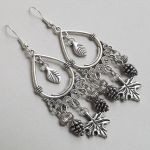 Kolczyki z listkami i szyszkami - 