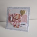 Personalizowana kartka na urodziny roczek miś - Personalizowana kartka na urodziny roczek miś