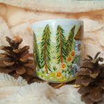 Ręcznie malowany wiejski kubek z gąskami - ręcznie malowany