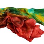Ręcznie barwiony szal jedwabny /214/ - szalik dla kobiet