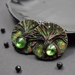 "Magic Forest" leśne kolczyki z kryształami 