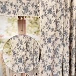 Zasłona lniana kwiaty blue jeans boho z frędzlami tunel 150/160cm - 