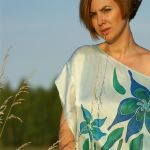 Tunika Jedwabna - kwiaty - 
