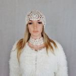 Czapka Lady el ecru - czapka ręcznie robiona