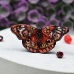 Pierścionek Motyl - regulowany - czerwony pierścionek motyl