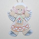 Mam nowy dom - aniołek z masy solnej, prezent, dekoracja - 