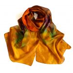 Ręcznie barwiony szal jedwabny /209/ - prezent dla kobiety