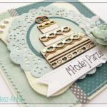 Zielona kartka na Ślub z tortem - nowożeńcom, dla nowożeńców, ślub, wesele