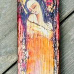 Rustykalna deska z aniołem, prezent, anioł stróż - 