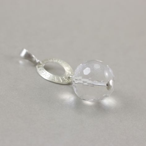 Kryształ górski i srebro - wisior