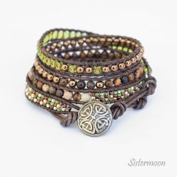 Bransoletka boho Green and Brown