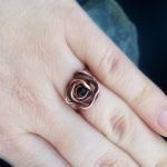 Pierścionek ochronny - rozmiar 14, róża  - Pierścionek turmalin 1
