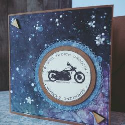 Kartka urodzinowa z motocyklem