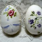 Zestaw 8 jajek w tkaninie w kwiatki - teofano atelier, wielkanoc