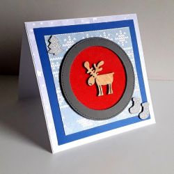 Kartka Boże Narodzenie handmade z łosiem