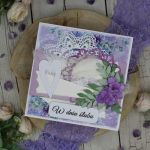 Ślub w fiolecie - Kartka handmade na ślub