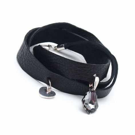 Skórzana bransoletka Black Black