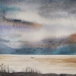 Na morzu-akwarela formatu A5. - 