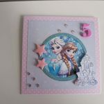 Kartka urodzinowa ręcznie robiona Kraina lodu Elsa i Anna - Kartka urodzinowa ręcznie robiona Kraina lodu Elsa i Anna