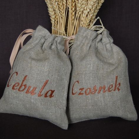 Lniany cebulowy/czosnkowy woreczek - zamówienie pani Kasi
