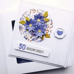 Oryginalna kartka na urodziny z kwiatami 