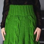 zielona spódnica z warkoczami - 