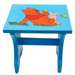 Krzesełko Dla Dzieci Drewniane Ręcznie Malowane – Kolorowy Stołek - 