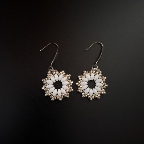 Wiszące Kolczyki Koła z Koralików