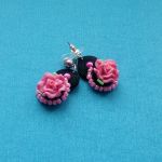 Kolczyki Róża w czerni - 