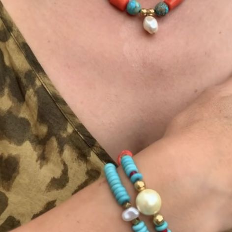 Unikatowy Naszyjnik Awangarda - Koral, Howlit, Piryt Boho
