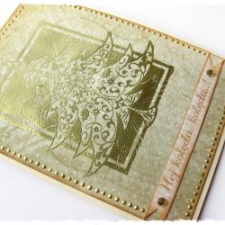 Kartka świąteczna ze złotą choinką