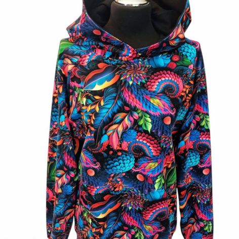 Bluza damska z kapturem, 3XL kolorowe liście