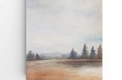 Pejzaż-akwarela formatu 24/18 cm.