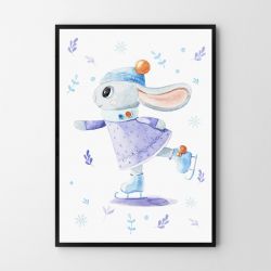 Plakat, obrazek świąteczny króliczek 50X70 B2 Plakat, obrazek świąteczny króliczek 50X70 B2