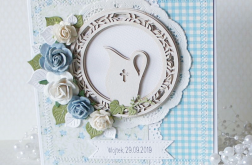 Pamiątka Chrztu Świętego na niebiesko v.2