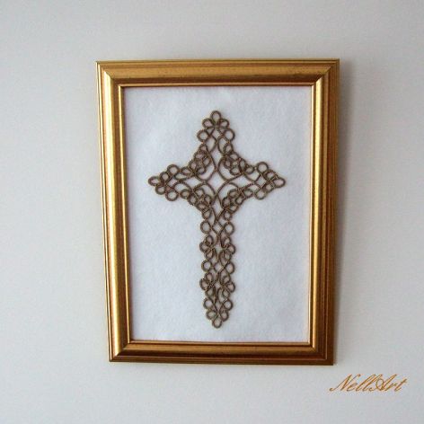 frywolitkowy obraz "Krzyż"