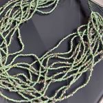 Naszyjnik Krótki Trawertyn Zielone Toho Kryształki - 