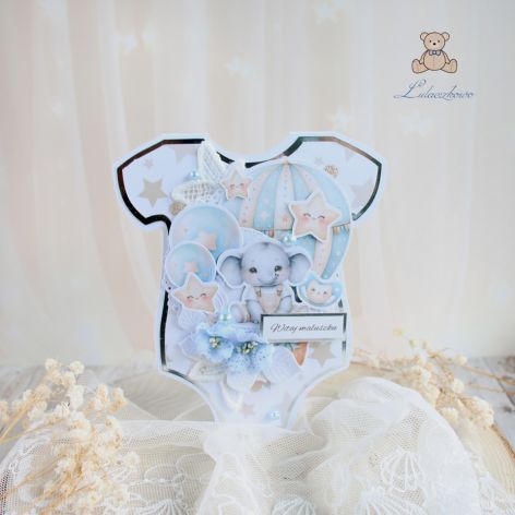 Kartka z okazji narodzin body"Elephant"GOTOWA